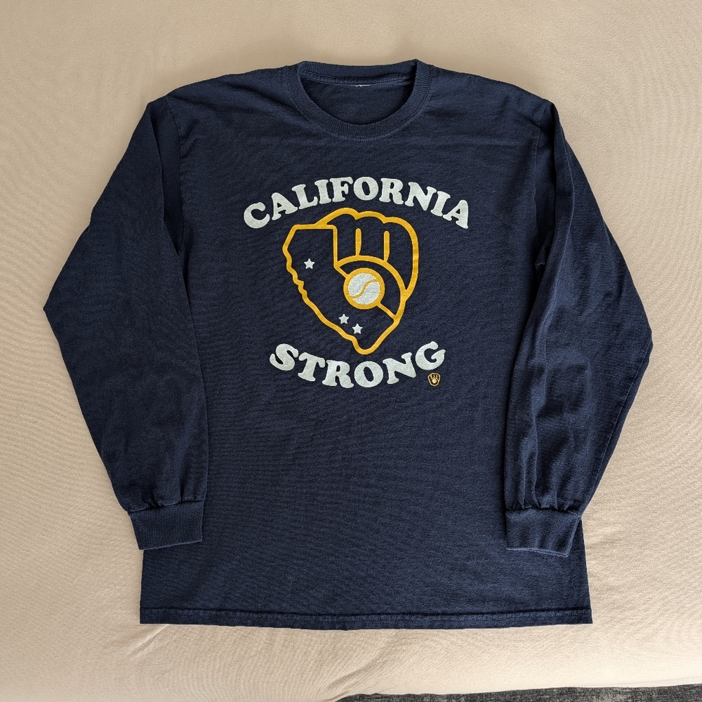 Milwaukee Brewers California Strong Navy Long Sleeve Shirt